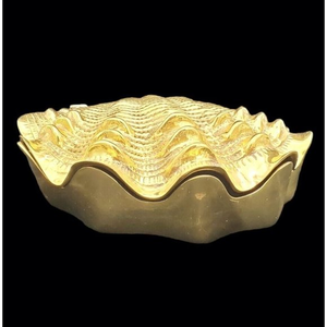 VTG Brass Clam Shell Hinged Box Holiday Glam Regency Large Rare Keepsake Jewelry
